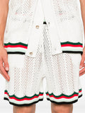 COTTON CHEVRON CROCHET SHORTS