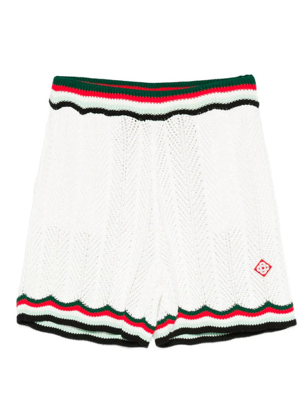 COTTON CHEVRON CROCHET SHORTS