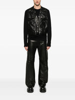 CONCORDIANS CARGO VEST IN BLACK WAXY LAMB LEATHER