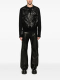 CONCORDIANS CARGO VEST IN BLACK WAXY LAMB LEATHER