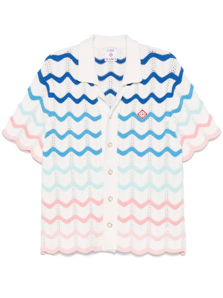 GRADIENT WAVE CROCHET SHIRT